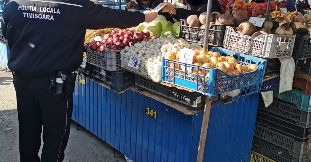 Verificări ale polițiștilor locali în piețele agro-alimentare – 228 sancțiuni aplicate, cele mai multe în Piețele Iosefin, Badea Cârțan, Volantă