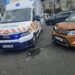 Accident în Arad: ambulanță implicată într-o coliziune în timp ce transporta un pacient/Foto