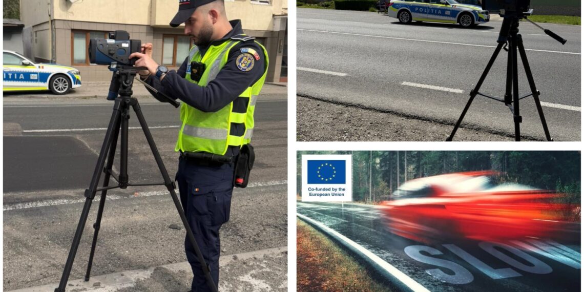 Acțiune pentru combaterea vitezei excesive, desfășurată de polițiștii rutieri din Caraș-Severin