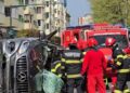 Accident grav în Arad: o femeie a fost scoasă dintre fiarele contorsionate după ce o mașină s-a răsturnat/Video