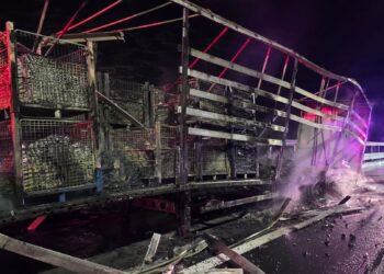 Un nou incendiu de autotren pe autostrada A1, în Timiș. Semiremorca a fost cuprinsă de flăcări