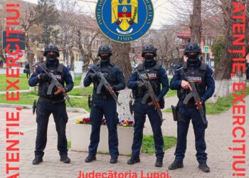 Exercițiu antiterorist la Judecătoria Lugoj: focuri simulate și restricții de trafic în centru