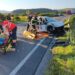 Accident rutier grav pe raza localității Slatina-Timiș: trei victime, dintre care una încarcerată. Traficul a fost blocat