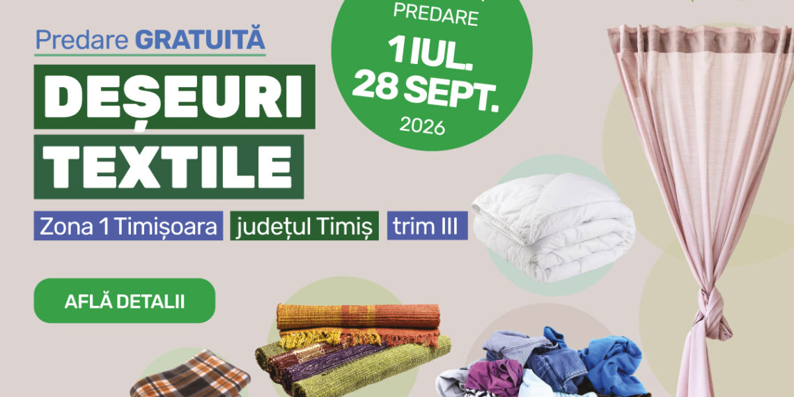 O nouă campanie RETIM și ADID Timiș în 2026: colectarea gratuită a deșeurilor textile în Zona 1 Timișoara