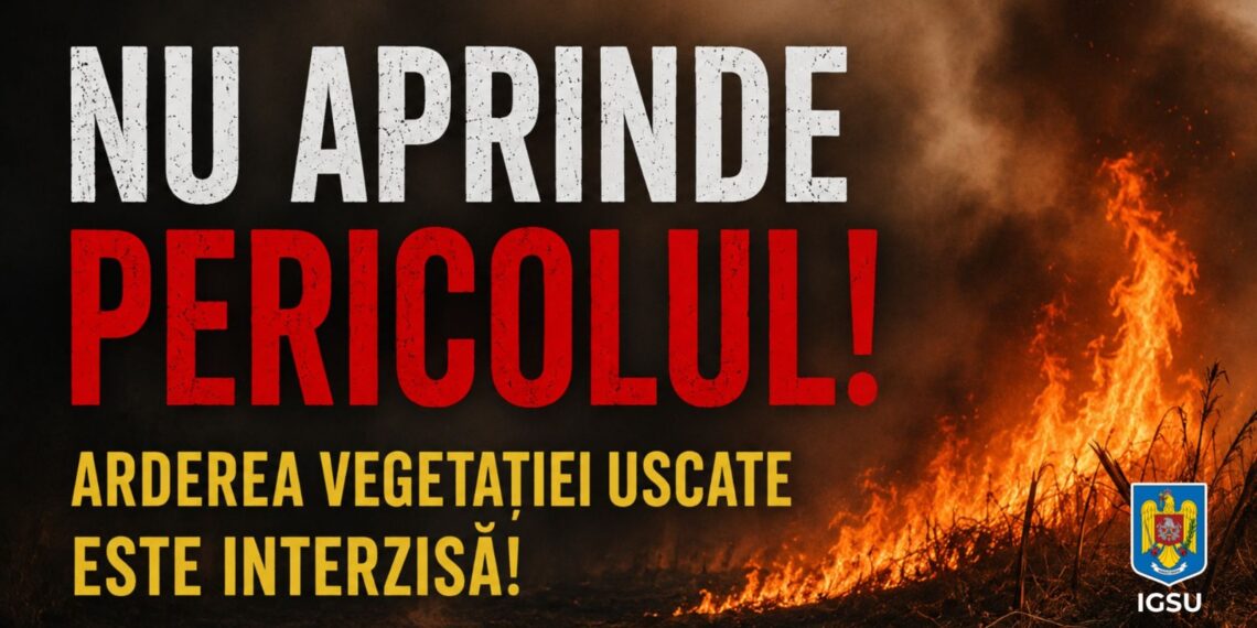 Campanie IGSU – “Nu aprinde pericolul! Arderea vegetației uscate este interzisă”