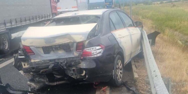 Accident pe autostrada A1, în Timiș. Trafic blocat spre Deva după un impact între mai multe autovehicule