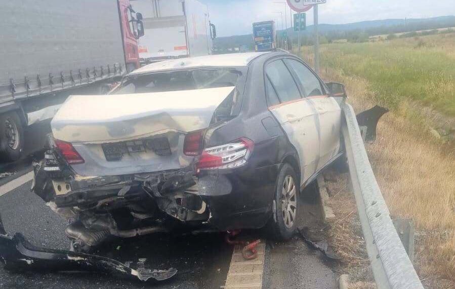 Accident pe autostrada A1, în Timiș. Trafic blocat spre Deva după un impact între mai multe autovehicule