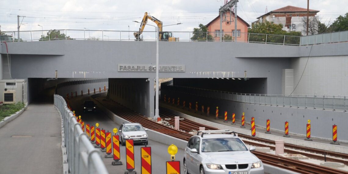 Pasajul Solventul se închide din nou. Reîncep lucrările pentru conectarea noilor linii de tramvai