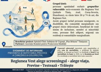 Cancerul colorectal, depistat la timp poate fi tratat. Program de screening pentru persoanele vulnerabile