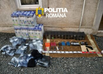 Percheziții la Arad. Polițiștii au găsit o armă, muniție și produse susceptibile a fi contrafăcute