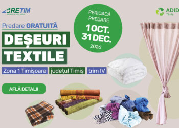 O nouă campanie RETIM și ADID Timiș din 2026: predare gratuită a deșeurilor textile în Zona 1 Timișoara