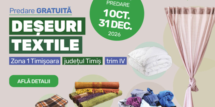 O nouă campanie RETIM și ADID Timiș din 2026: predare gratuită a deșeurilor textile în Zona 1 Timișoara