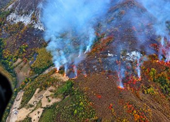 Aproximativ 160 de persoane au intervenit ieri pentru stingerea incendiilor din Domogled – Valea Cernei