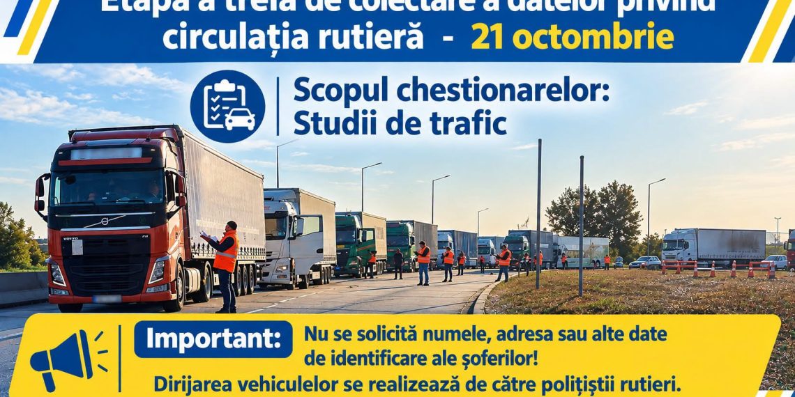 Continua acțiunea de colectare a datelor privind circulația rutieră