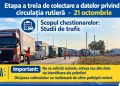 Continua acțiunea de colectare a datelor privind circulația rutieră