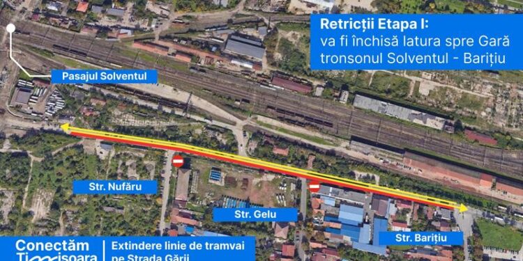 Primăria Timișoara începe lucrările pentru noua linie de tramvai de pe strada Gării