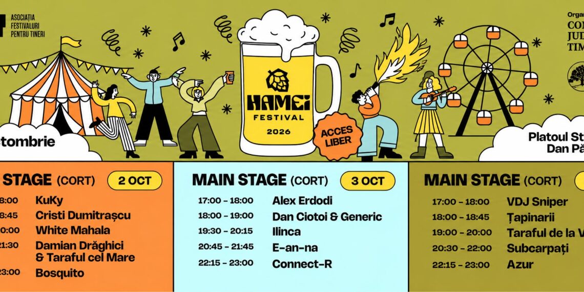 Hamei Festival aduce trei zile de muzică, gastronomie și distracție pe Platoul Stadionului Dan Păltinișanu