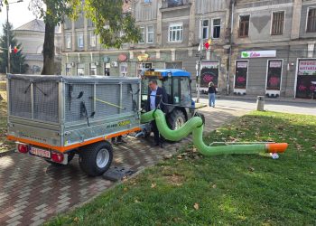 Utilaj nou pentru curățarea parcurilor din Lugoj. Poate reduce de până la 10 ori volumul frunzelor