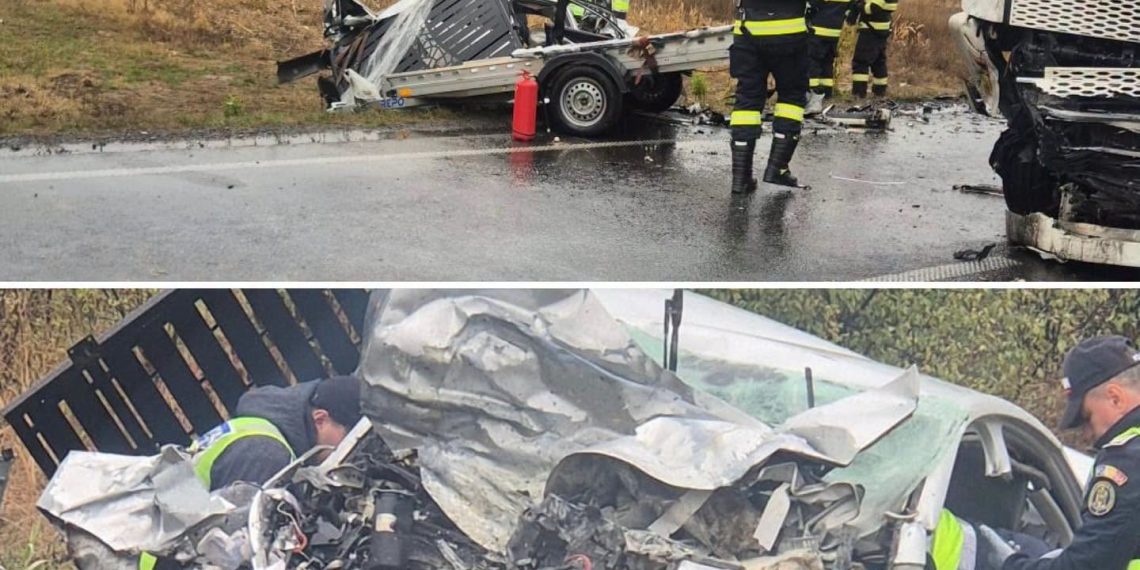 Accident mortal pe DN 6, la ieșirea din Jupa. Un tânăr de 28 de ani a murit după o coliziune frontală cu un TIR