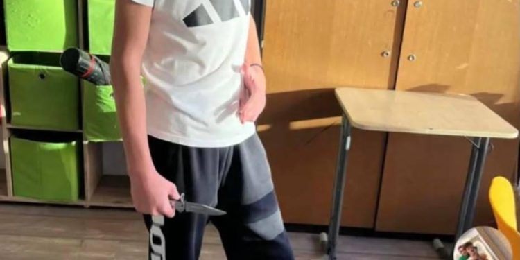 Un elev de 13 ani, fotografiat cu un cuțit în clasă, la o școală din Timișoara. Poliția a deschis o anchetă